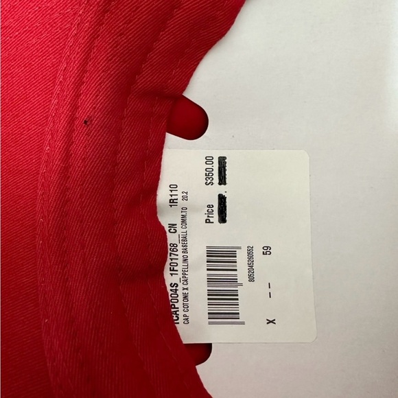 NEW Versace $350 Medusa Head Logo Adjustable Baseball Hat Size 59 Large RED - Picture 3 of 8